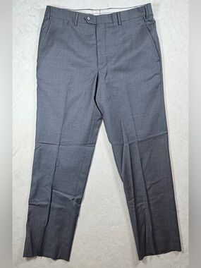 Santorelli 36W 31L Luxury Serge Romeo Men’s Dress Pants in Charcoal Gray